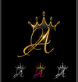 golden monogram crown initial letter vector image vector image