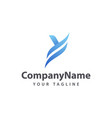 letter y blue logo design template vector image vector image