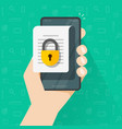 mobile document with secure confidential online vector image vector image