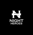 nh letter initial logo design template vector image