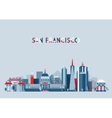 san francisco united states city skyline flat vector image vector image