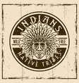 indians native tribes colored round vintage vector image