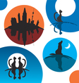 objects reflected in the moonlight vector image