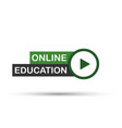 online education icon flat design style with red vector image
