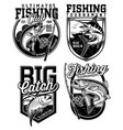 set fishing emblem designs vector image