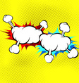 two explosion cloud collision retro background vector image vector image