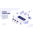 cloud computing online backup secure computer vector image vector image