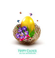 easter card with colorful eggs vector image vector image