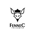 fennec fox head logo design vector image vector image