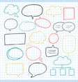 hand drawn speech bubble collection vector image