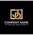 jd letter design with hammer logo modern letter l vector image