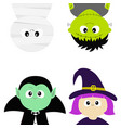 happy halloween vampire count dracula mummy vector image