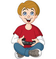 kid playing video game vector image vector image