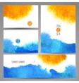 watercolor sea background poster or card template vector image