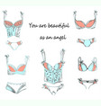 women fashion logo design template lingerie emblem vector image