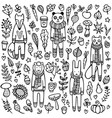 a set doodle animals vector image