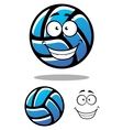 cartoon blue volleyball ball character vector image