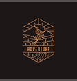 mountain and river landscape adventure logo vector image vector image