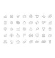 business icons set thin line commerce finance vector image
