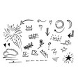 hand drawn collection design element curly vector image