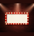 retro signboard with lights advertising banner vector image