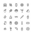 set simple fast food icon vector image