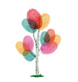 colorful finger print tree for ecology help vector image