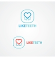 logo combination of a tooth and heart vector image