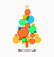 minimalistic merry christmas tree made circles vector image