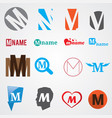 set of alphabet symbols of letter m vector image vector image