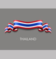 thai flag wavy ribbon background vector image