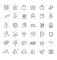 thin line web icon set - money payments vector image
