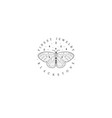 abstract circular moon butterfly logo with stars vector image