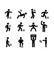 football soccer player actions poses stick figure vector image