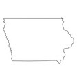 iowa ia state border usa map outline vector image