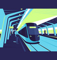 on a station platform vector image