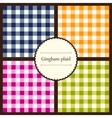 set of gingham plaid patterns vector image vector image