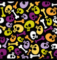 skull and bones seamless pattern background vector image