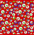 texture of human colorful eyeballs isolated on red vector image vector image