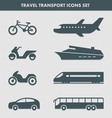 travel transport icons set vector image