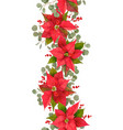 christmas seamless border with winter flower vector image
