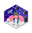 isometric female friends composition vector image vector image