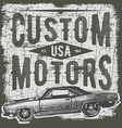 t-shirt typography design retro car printing vector image