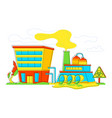 biohazardous factory production - modern flat vector image