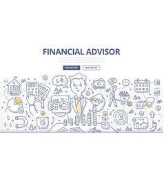 Financial report doodle concept Royalty Free Vector Image