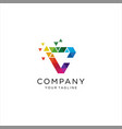 colorful letter c tech logo design vector image vector image