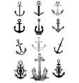 modern and vintage anchor icons vector image