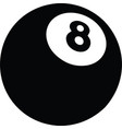 8 ball billiards pool cue black ball snooker vector image