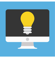 computer display and light bulb icon vector image vector image
