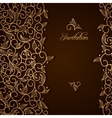 invitation with gold lace floral ornament vector image